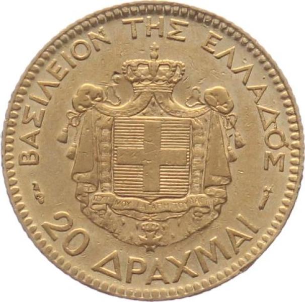Griechenland 20 Drachmen 1884 A - Georg I. (1863 - 1922)